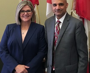 Consul General of India Dinesh Bhatia with  Andrea Horwath, Leader of NDP